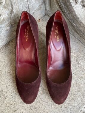 Authentic Sergio Rossi Suede Burgundy Heels